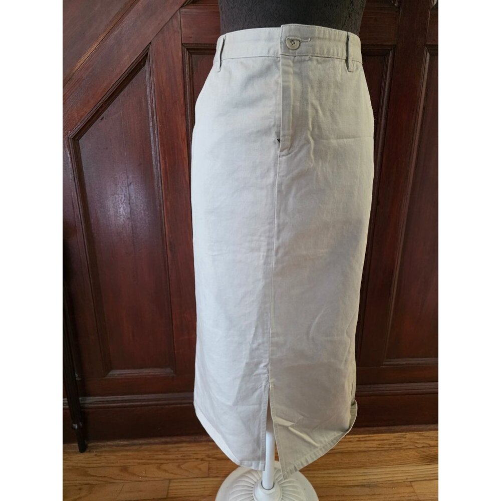Gap Hutton Beige Midi Skirt Size 14 Cotton Blend Womens Casual Wear